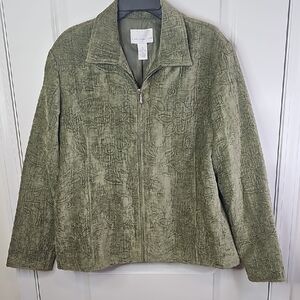 Susan Graver Textured Green Utility Jacket